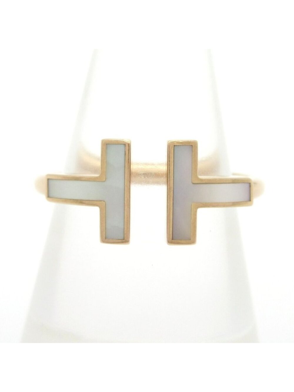 Tiffany & Co Ring T Wire 18k Pink Gold Mother of Pearl